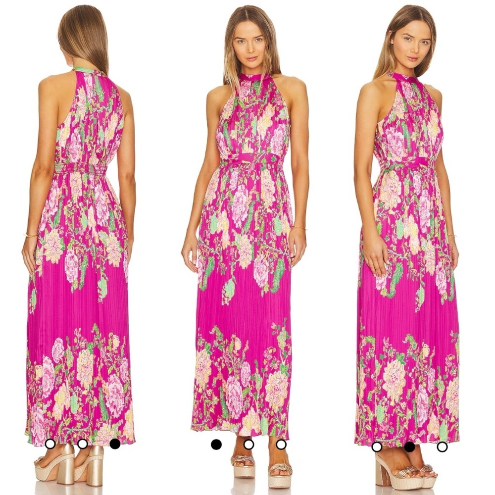 NWT $440 Rococo Sand Chloe Long Dress in Fuchsia Pink Size Small